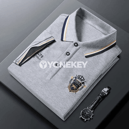 Erkekler üçin ýazky polo köýnek, nagyşly, ýeňil we rahat