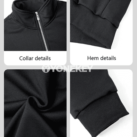 Erkekler üçin ýeňil yarım zip hudi, kapşonly sport köýnegi