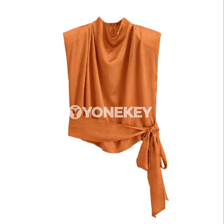Zenanlar üçin düwünli ýokary moda top, ýazgyn tomusky stil