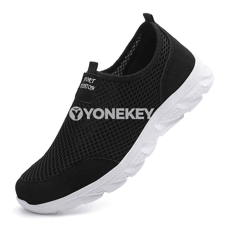 Erkekler üçin ýeňil sport köwüşleri, dem alýan gündelik slip-on