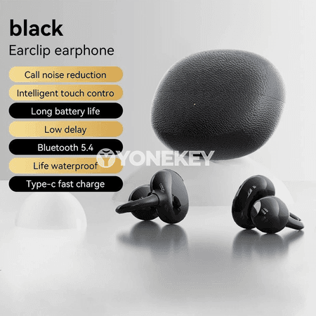 Gulak klipli simsiz Bluetooth nauşnikler, mikrofonly, sport üçin