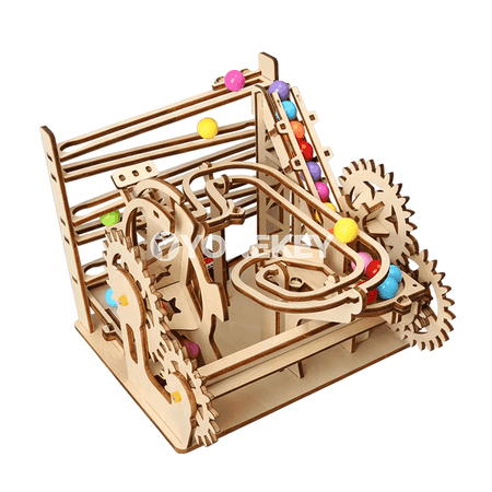 Çagalar üçin 3D agaç track ball jigsaw ylmy gurluşyk toplumy