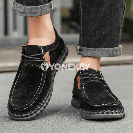 Erkekler üçin hakyky deri loafer köwüşler, 38-47 ölçeg