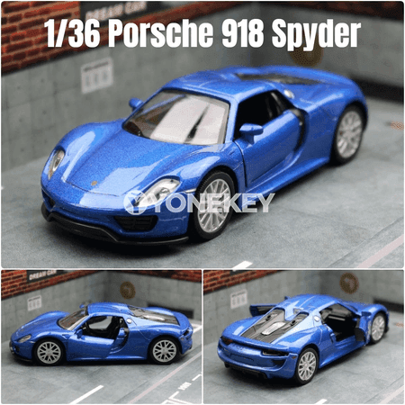 Porsche 918 Spyder 1:36 metal model awtoulag oyunjak, ýygnalýan