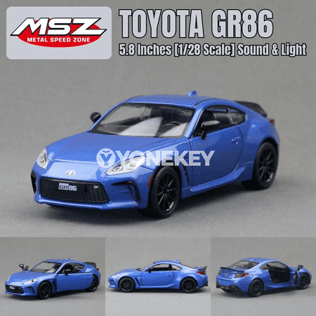 Toyota GR86 1:28 metal sport awtoulag modeli, sesli-çyraly