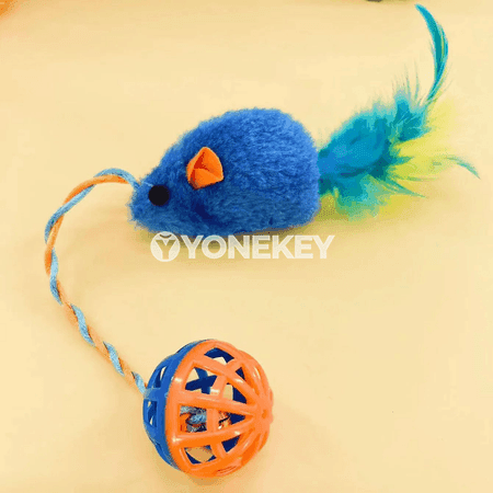 Pişik üçin jiltli plastik syçan oýunjaklary, sesli toplum