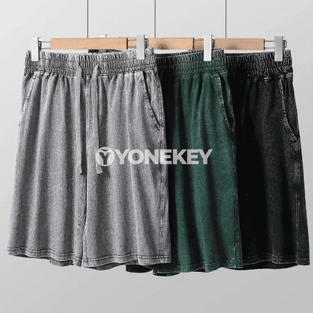 Erkekler üçin tomus şortiki, ýeňil pambykly retro stil
