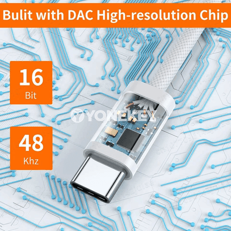 USB-C — 3.5 mm audio adapter, naushnik üçin, 1-2 paket