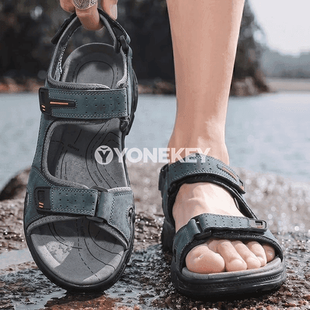 Erkekler üçin hakyky deri ýeňil plýaž sandalylary
