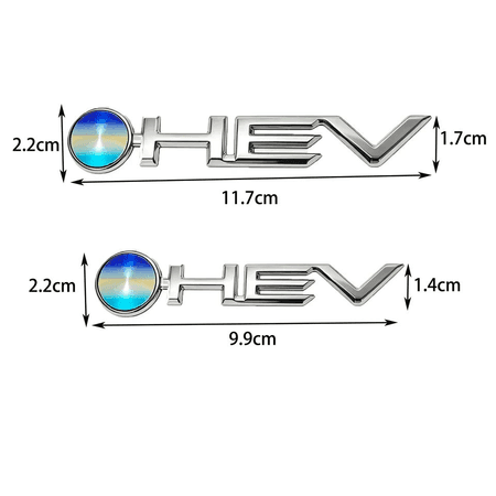 Toyota üçin metal HEV emblemasy, 3D bezeg stikeri