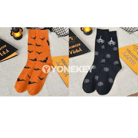 2 jübüt Halloween ruh görnüşli uniseks joraplar