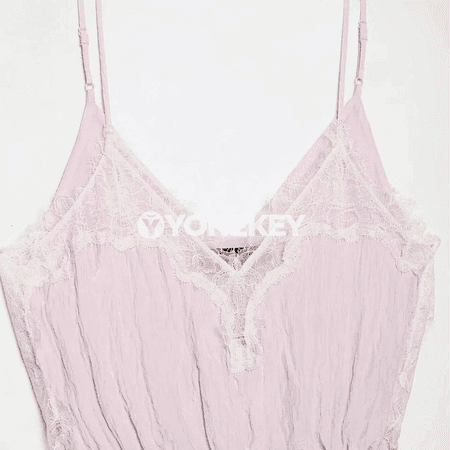 Zenanlar üçin dantelli ýeňil camisole top, tomusky täze görnüş