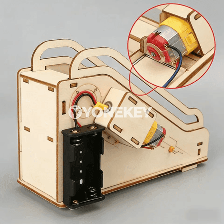 Çagalar üçin DIY ylmy gurluşyk modeli, eskalator gurnama oýnawaç