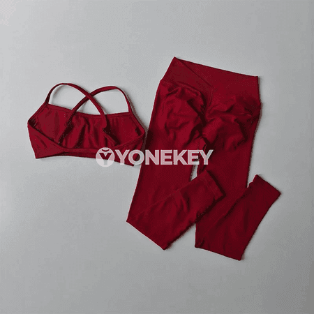 Aýallar üçin tikişsiz ýokary belli sport leggins we paddarly köýnekli toplum