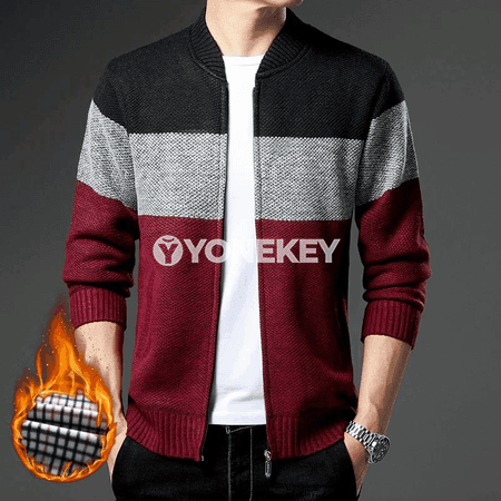 Erkekler üçin ýyly fleece kardigan — güýz-gyş üçin rahat model