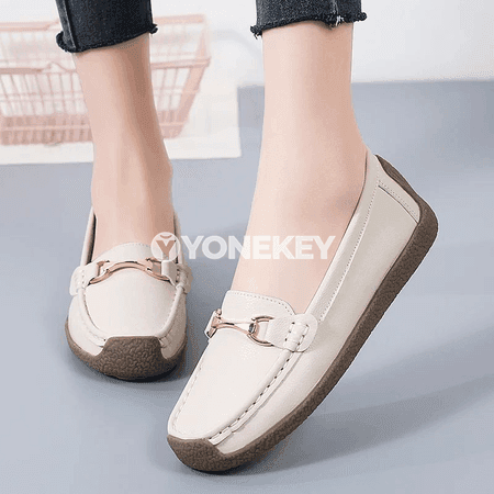 Zenanlar üçin ýeňil deri mokasinler, slip-on rahat aýakgaplar, 35-43