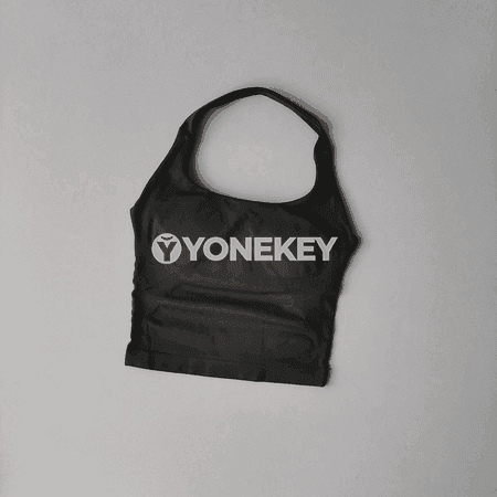 Halterli sport bra topy, naýlon, orta goldawly, dem alýan
