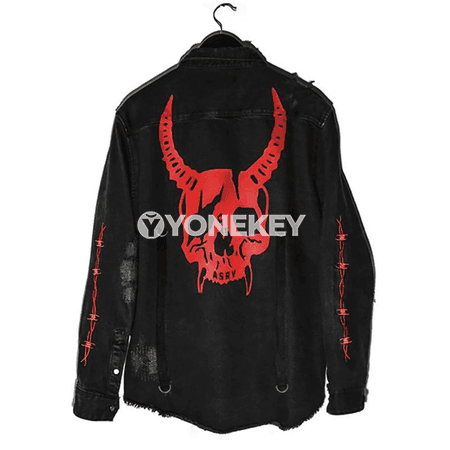 Erkekler üçin Harajuku stilde ýaz-güýz denim jacket, döwrebap eşik