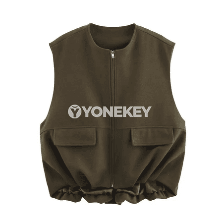 Aýal-gyzlar üçin ýaşyl ýeňsiz giň kesimli ýelteme jaket