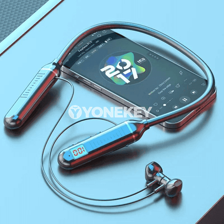 Bluetooth 5.3 simsiz nauşnikler, LED displeý, mikrofonly, TF kartaly