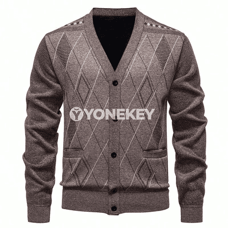 Erkekler üçin düwmejikli ýyly cardigan switer