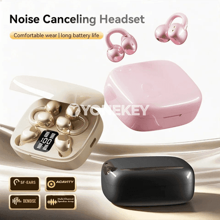 2-in-1 simsiz Bluetooth gulak klip naushnikler, güýçli stereo