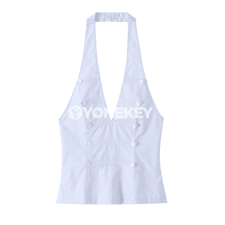 Zenanlar üçin zolakly ýaz-tomus ýeňsiz halter top