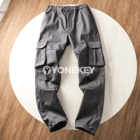 Erkekler üçin ýyly fleece cargo balaklar, köp jübüli
