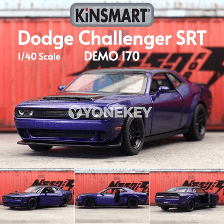 KiNSMART Dodge Challenger SRT 1:40 pull-back metal model awtoulag