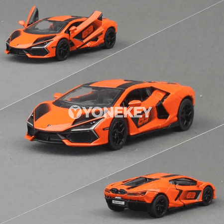 KiNSMART Lamborghini Revuelto 1:38 metal model awtoulagy, çekip barýan
