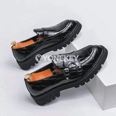 Erkekler üçin platforma loafers köwüşler, ofis we gündelik üçin klassiki stil