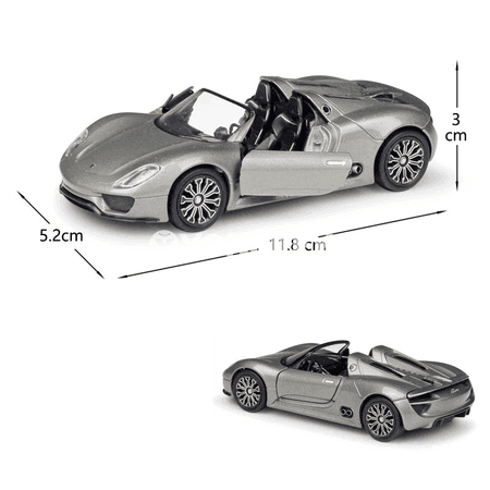 Porsche 918 Spyder 1:36 metal model awtoulag oyunjak, ýygnalýan