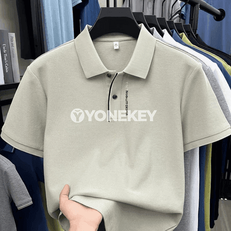 Erkekler üçin ýeňil, dem alyşly tomus polo futbolka