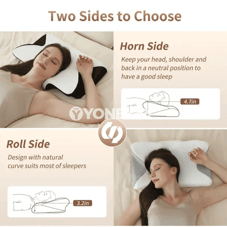 Boýun üçin ergonomik ýatyk ýassyk, memory foam, çal reňkli