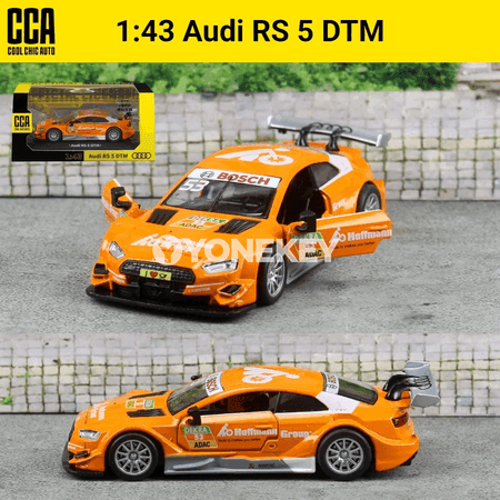 Audi RS5 DTM 1:43 metal model awtoulagy, yzyna çekilýän, kolleksiýa üçin