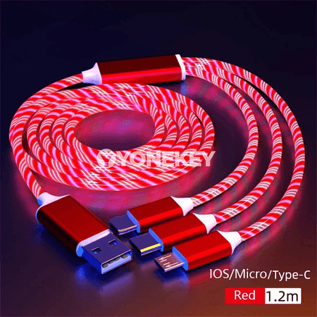 NNBILI 3-in-1 ýagty LED zarýad kabeli, çalt zarýad beriji