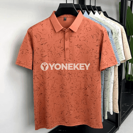 Erkekler üçin ýeňil polo köýnek, çaply, dem alýan, çalt gurýan