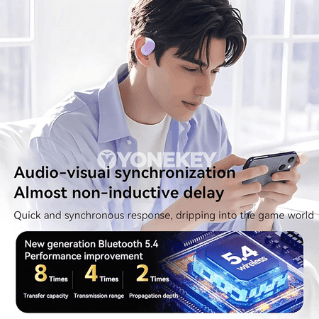 OWS simsiz Bluetooth naushnik, mikrofonly, HiFi, sport üçin