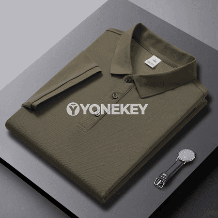 Erkekler üçin klassiki polo köýnek, gysga ýeňli, gündelik stil