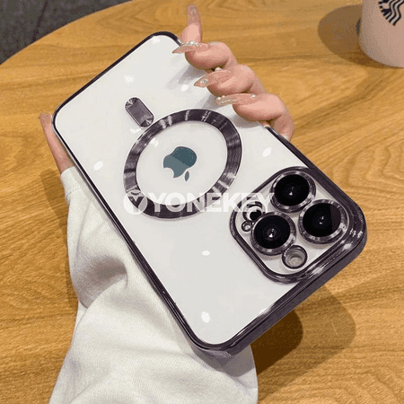 iPhone üçin magnitli wireless zarýadly transparant bumper gaby