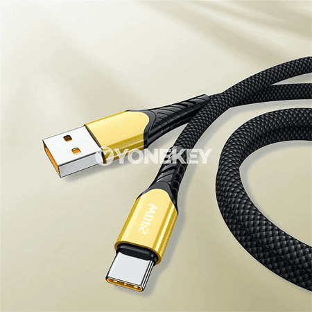 NNBILI 240W USB-C tiz zarýad kabeli, 5A, 2 m çenli