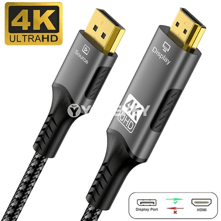 8K DisplayPort–HDMI adapter kabeli, 60Hz/120Hz, HDR