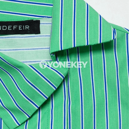 Aýal-gyzlar üçin ýaşyl zolakly dar ýeňsiz moda topy