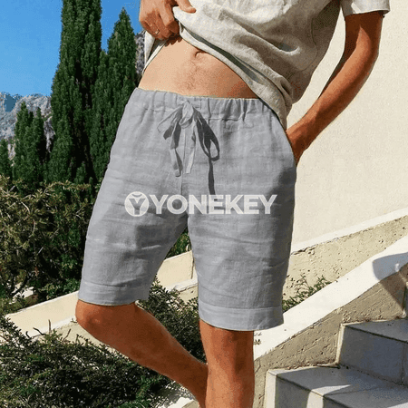 Erkekler üçin dem alýan zygyr giň şortik, tomusky plýaž modeli