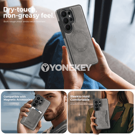 Samsung Galaxy üçin retro deri magnitli gaby