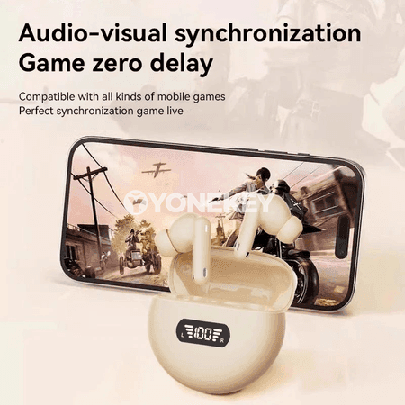 TWS simsiz Bluetooth gulaklyk, displeýli, mikrofonly, 18 sagat