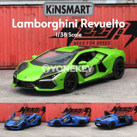 KiNSMART Lamborghini Revuelto 1:38 metal model awtoulagy, çekip barýan
