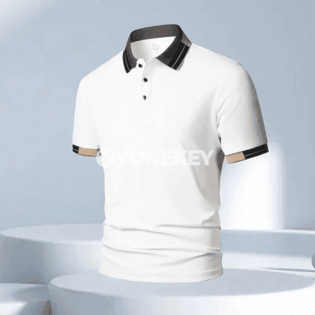 Erkekler üçin ýeňil, dem alýan polo köýnek, iş we gündelik stil