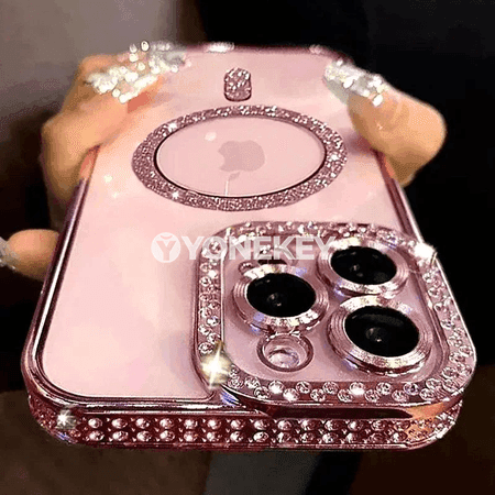 iPhone üçin ýumşak magnitli diamond korpus, glitterli