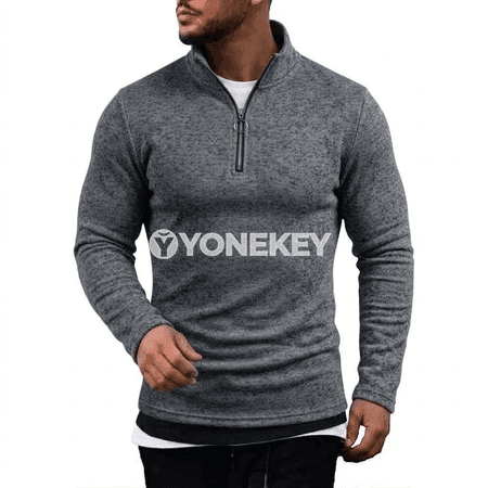 Erkekler üçin ýyly stend-gullukly zipli swetşot jaket